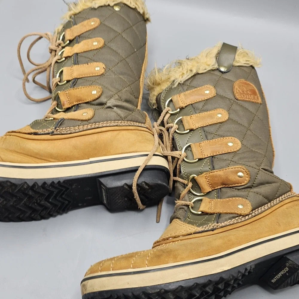 Sorel Tofino II Waterproof Winter Boots Womens Size 7.5 Camel Leather